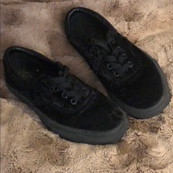 NWOT Black Velvet Limited Edition Vans Sneakers - Picture 1 of 11
